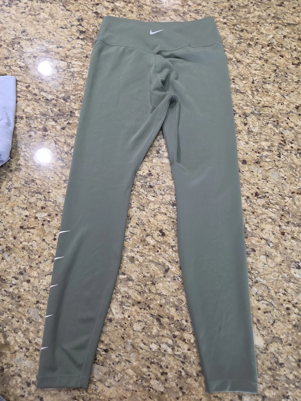 Nike Olive Green Leggings with Side Swoosh